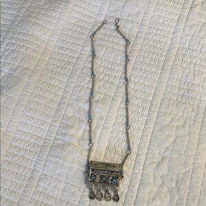 Vintage Moroccan silver metal prayer box necklace 
Homemade